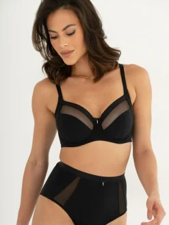 Online Pour Moi Viva Luxe Non-Padded Side Support Bra Black