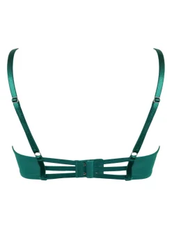 Hot Pour Moi India Bold Floral Embroidery Non Pad Bra Green