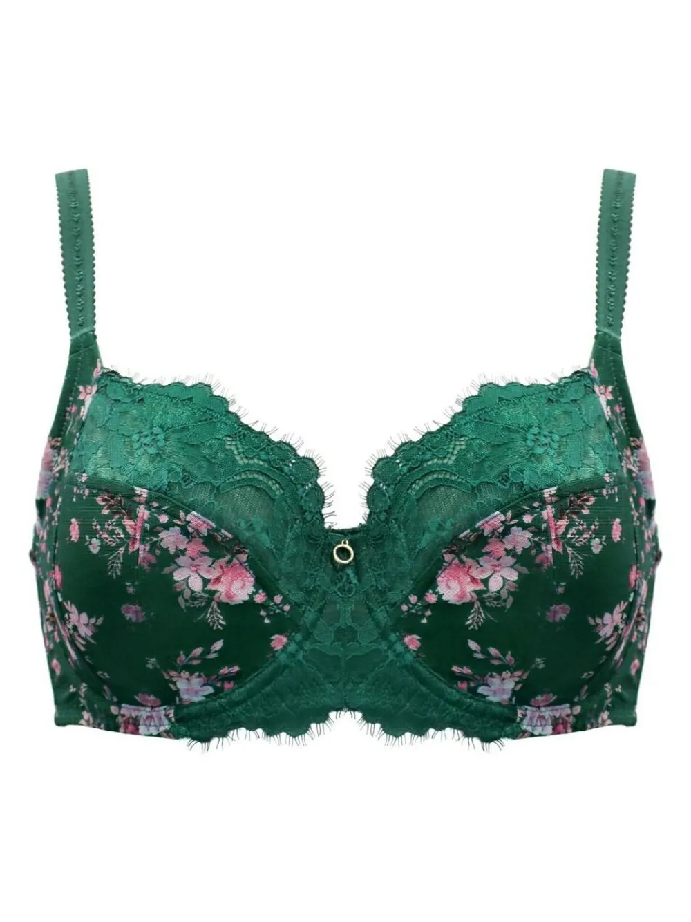 Best Pour Moi Non Padded Bliss Printed Mesh Side Support Bra Green