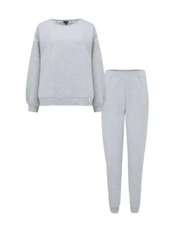 Pour Moi Grey Quilted Lounge Pyjamas^Women Pyjamas|All Night & Lounge