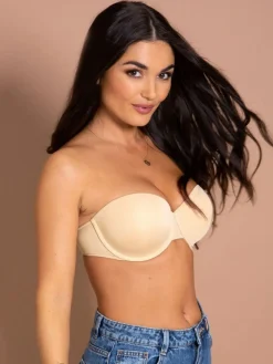 Pour Moi Definitions Push Up Multiway Strapless Bra Natural