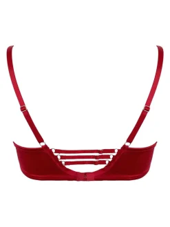 Pour Moi Red All Yours Satin and Mesh Front Fastening Bra^Women Bras|Dd+ Range