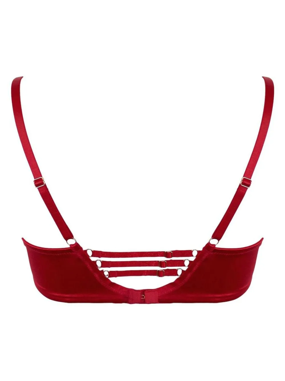 Pour Moi Red All Yours Satin and Mesh Front Fastening Bra^Women Bras|Dd+ Range