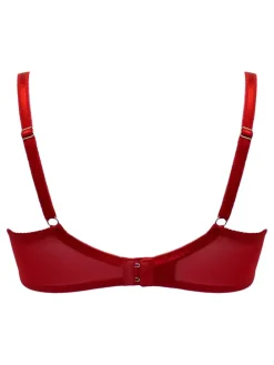 Pour Moi Red Non Padded Underwired Fleur Balconette Bra^Women Dd+ Range