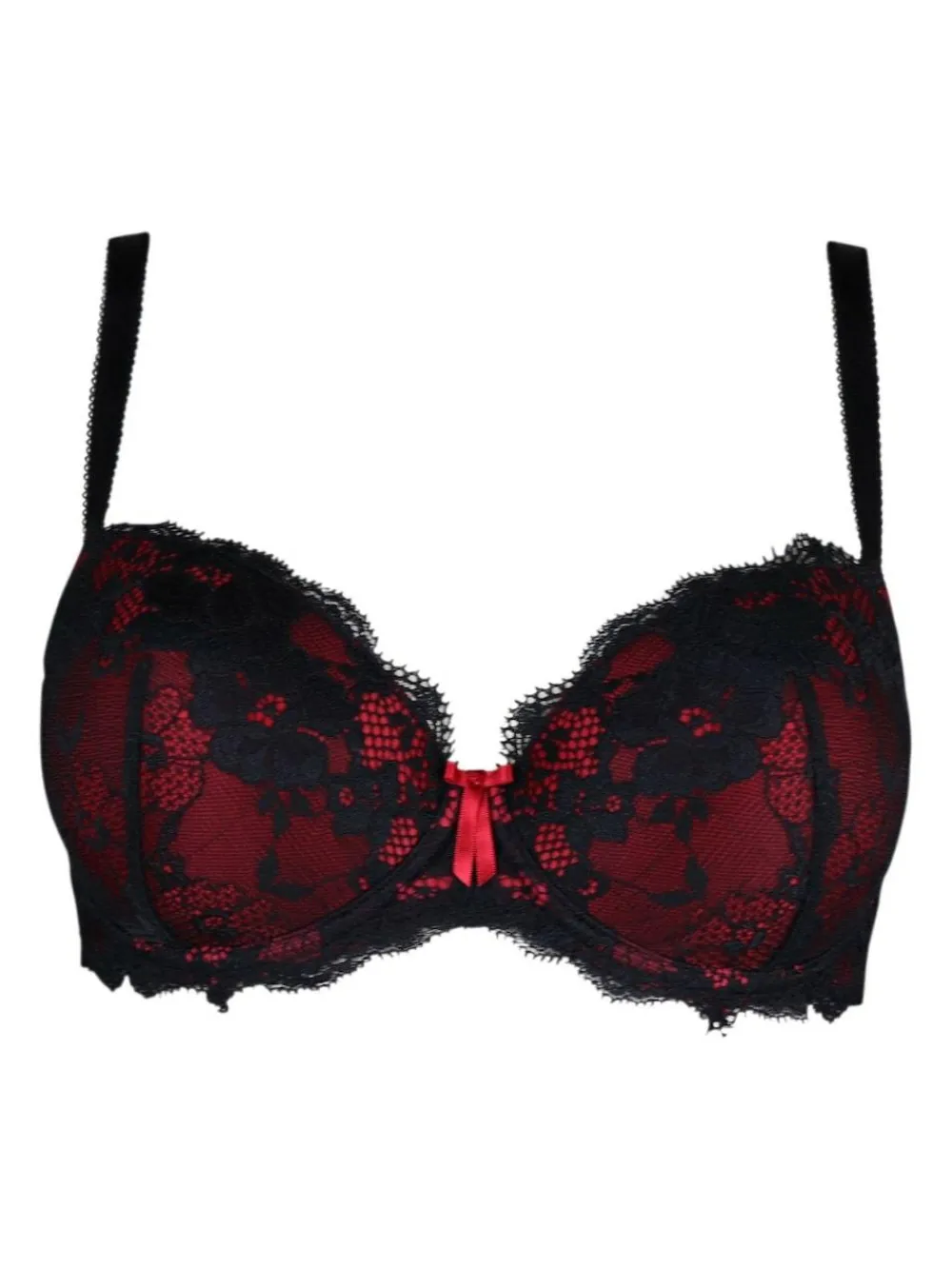 Clearance Pour Moi Padded Amour Underwired Bra Red/Black