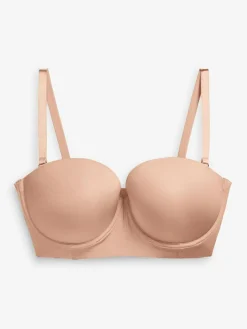 Next Praline Nude DD+ Light Pad Low Back Smoothing Strapless Bra^Women Bras|Dd+ Range