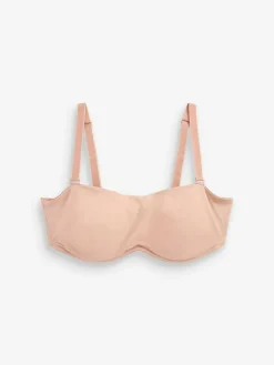 Clearance Next DD+ Non Pad Minimise Strapless Bandeau Bra Praline Nude