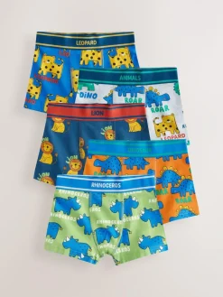 Clearance Next Boxers Trunks 5 Pack (1.5-16yrs) Primary Animals