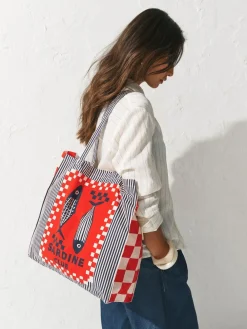 Next Print Sardine Print 100% Cotton Shopper Bag^Women Bags