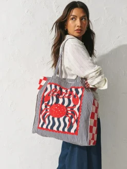 Next Print Sardine Print 100% Cotton Shopper Bag^Women Bags