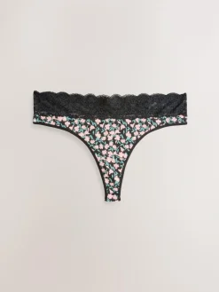 Next Thong Cotton and Lace Knickers 7 Pack^Women All Lingerie|Panties