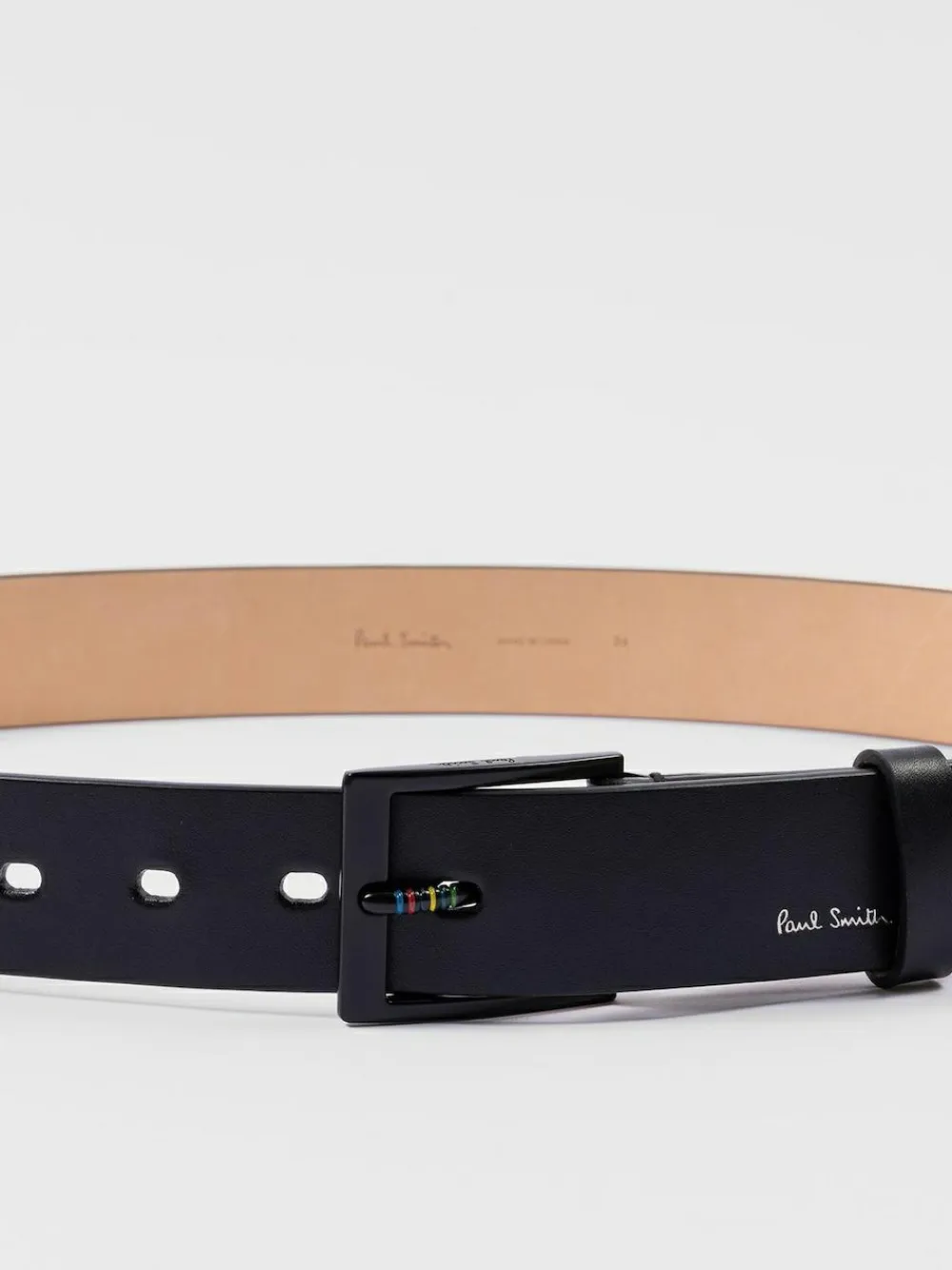 PS Paul Smith Black Logo Stripe Detail Belt^ Belts & Braces