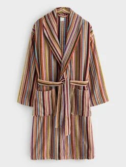 PS Paul Smith Black Signature Stripe Logo Robe^ Bathrobe