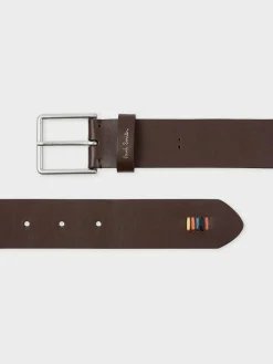 PS Paul Smith Brown Stitch Detail Logo Belt^ Belts & Braces