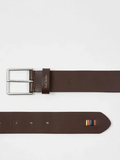 PS Paul Smith Brown Stitch Detail Logo Belt^ Belts & Braces