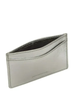 Online Pure Luxuries London 'Anna' Leather Card Holder Silver