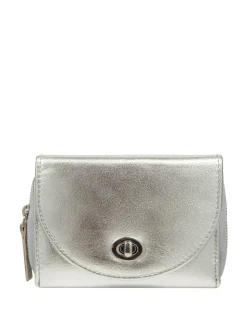 Clearance Pure Luxuries London Belle Leather Purse Silver