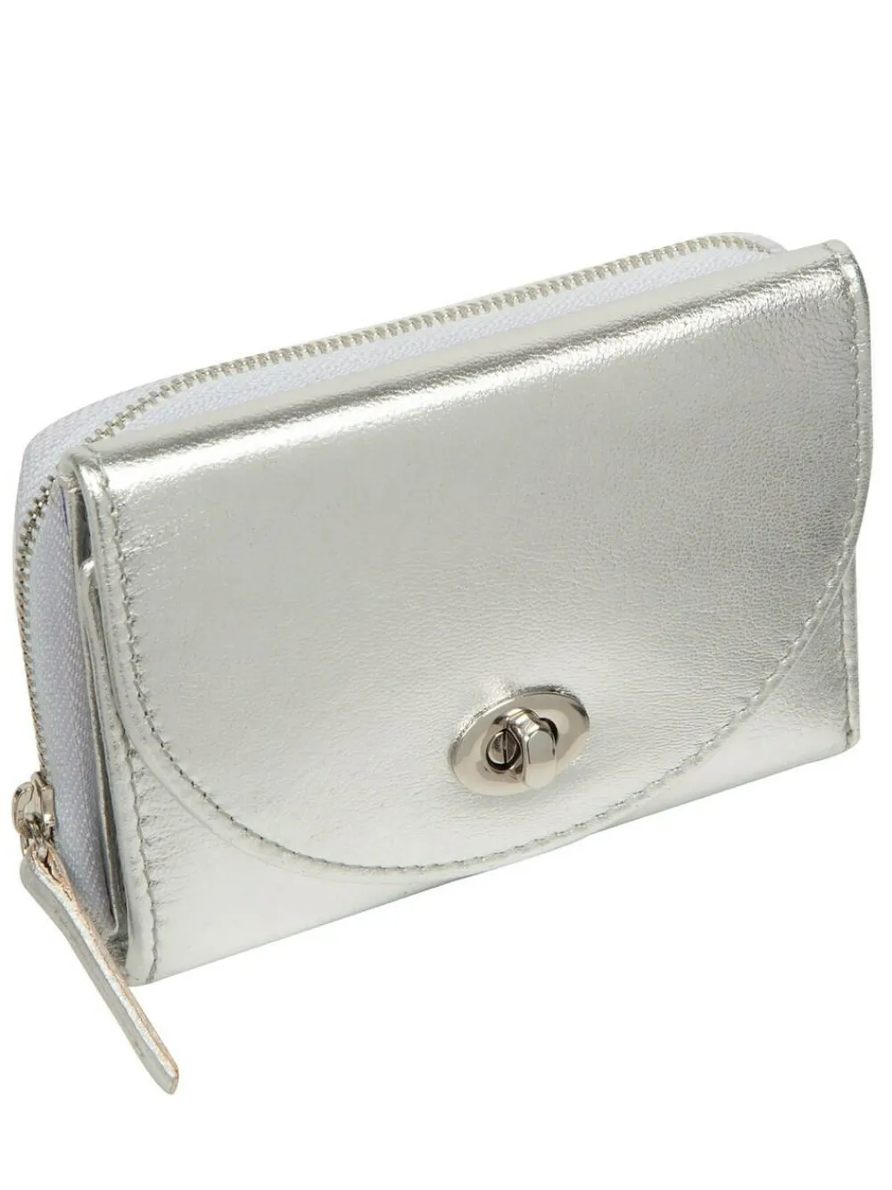 Clearance Pure Luxuries London Belle Leather Purse Silver