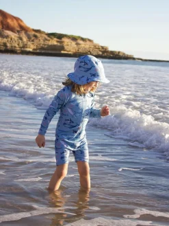 Purebaby Blue Broad Brim Swim Hat