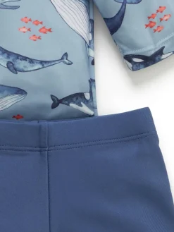 Purebaby Blue Long Sleeve Rashie Vest^BOY Swimwear|Swimwear