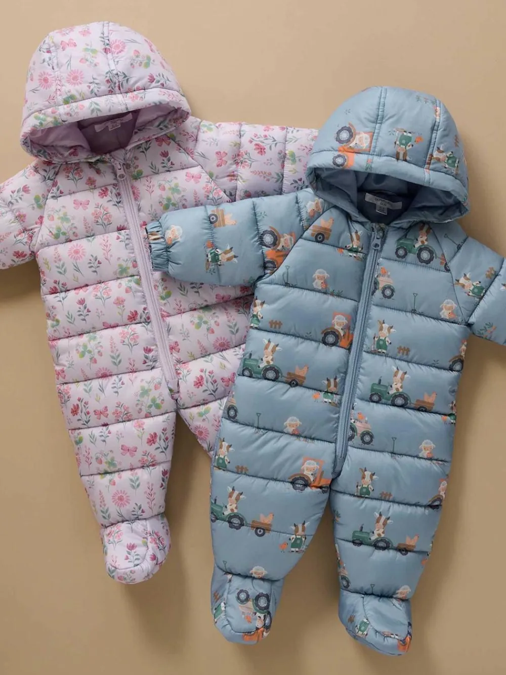 New Purebaby Showerproof Padded Puffer Pramsuit Blue