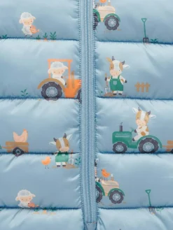 New Purebaby Showerproof Padded Puffer Pramsuit Blue