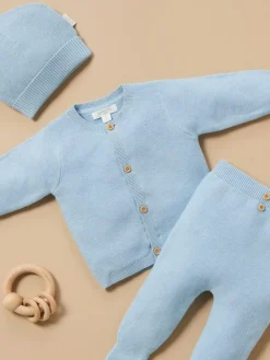 Outlet Purebaby Textured Beanie Blue