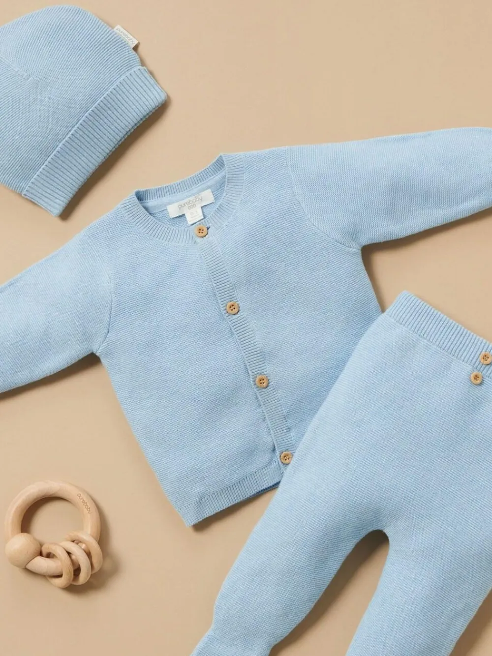 Outlet Purebaby Textured Beanie Blue