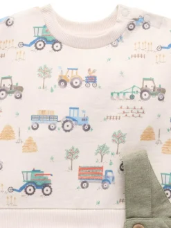 Outlet Purebaby Blue Windcheater Dungarees Overall Set