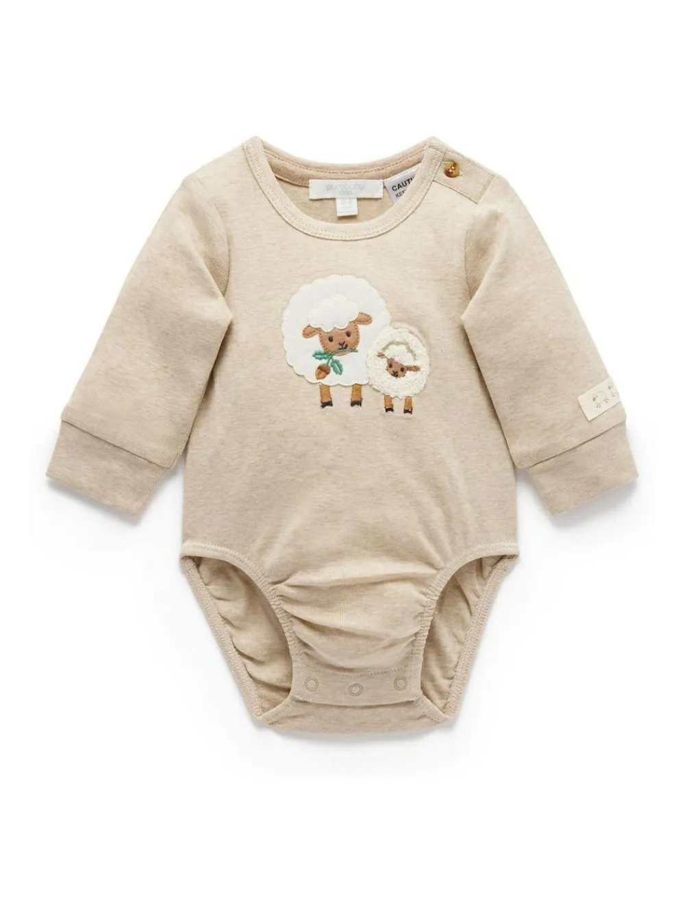 Clearance Purebaby Appliqué Bodysuit Natural