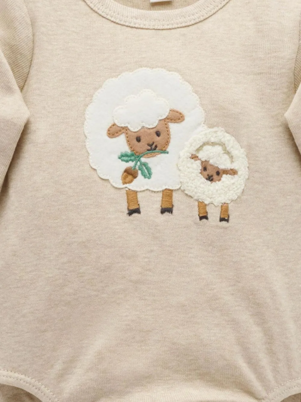 Clearance Purebaby Appliqué Bodysuit Natural