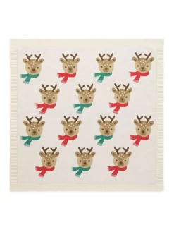 Clearance Purebaby Natural Christmas Jacquard Blanket