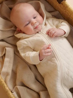 Best Purebaby Natural Cotton Quilted Zip Pramsuit