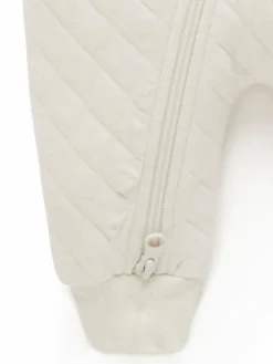 Best Purebaby Natural Cotton Quilted Zip Pramsuit