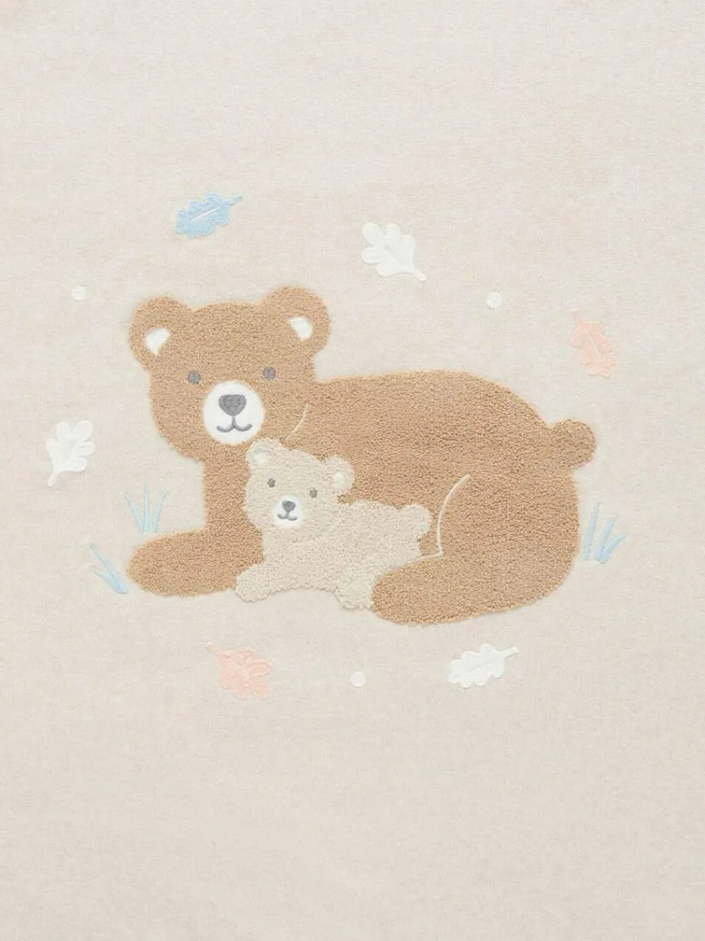 Best Purebaby Embroidered Lined Blanket Natural/Coral