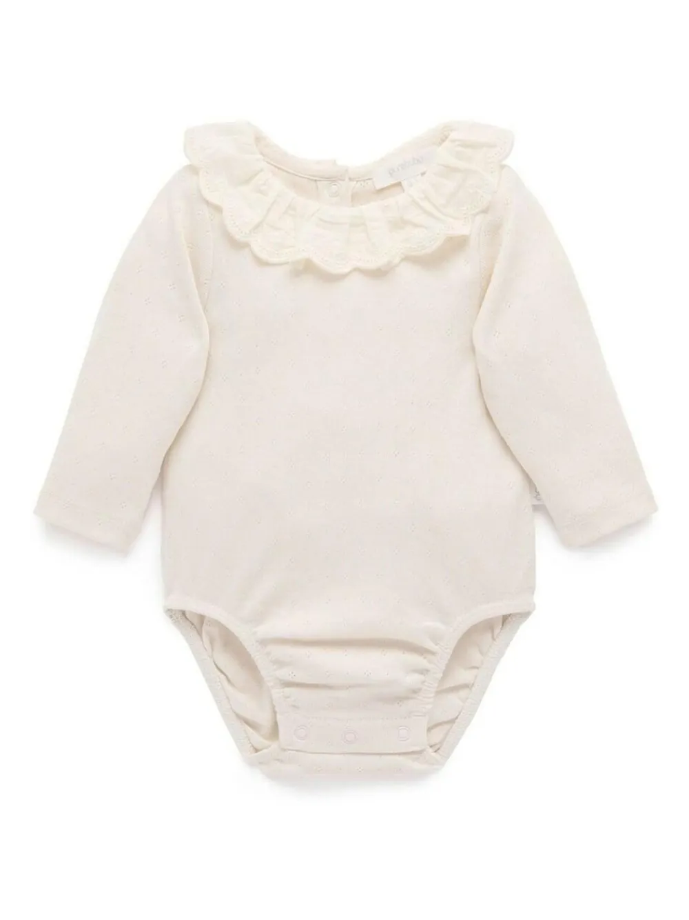Discount Purebaby Nude Ruffle Pointelle Bodysuit
