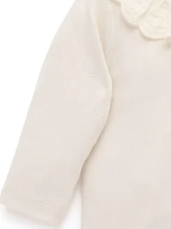 Discount Purebaby Nude Ruffle Pointelle Bodysuit