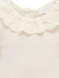 Discount Purebaby Nude Ruffle Pointelle Bodysuit