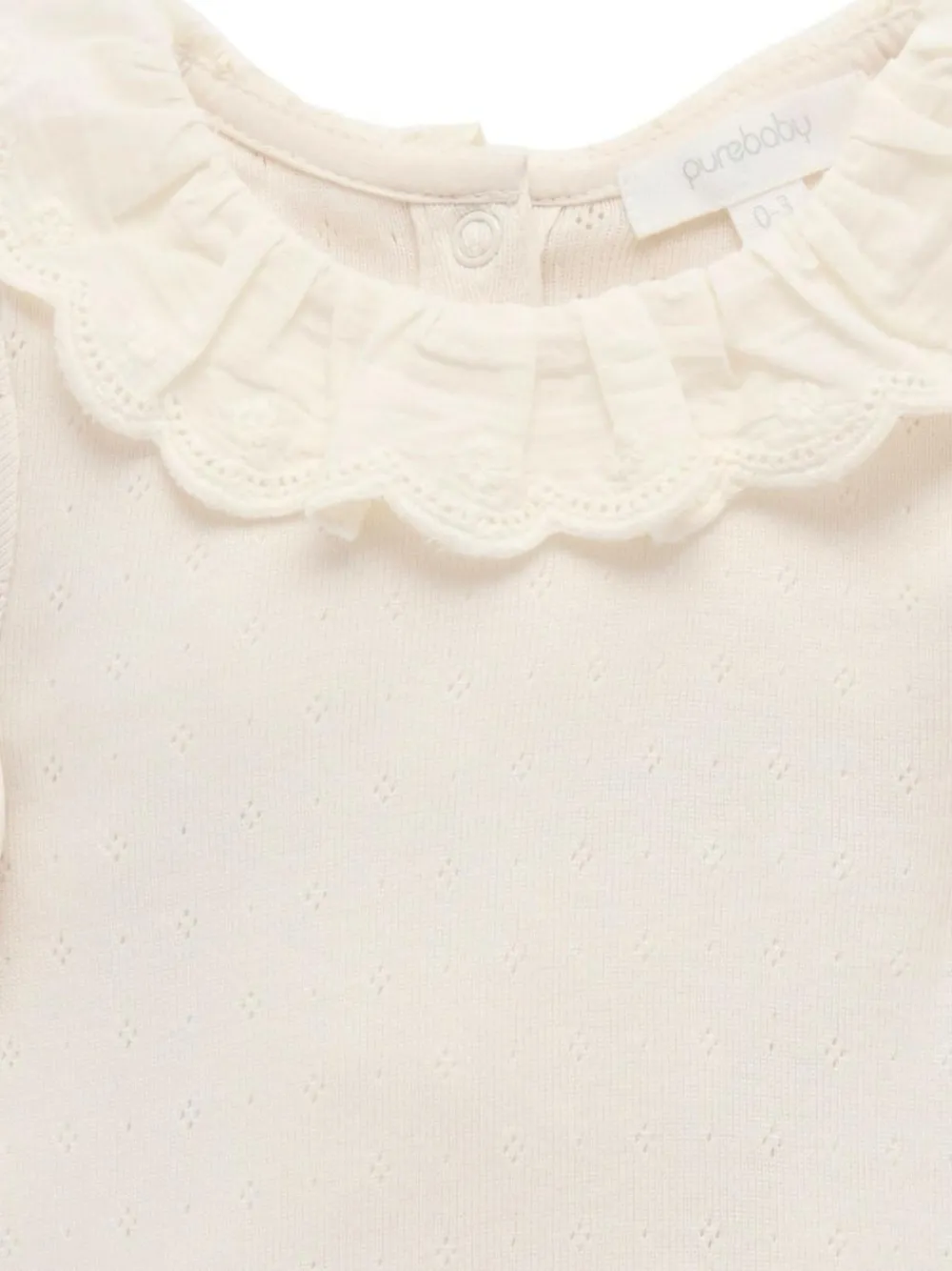 Discount Purebaby Nude Ruffle Pointelle Bodysuit