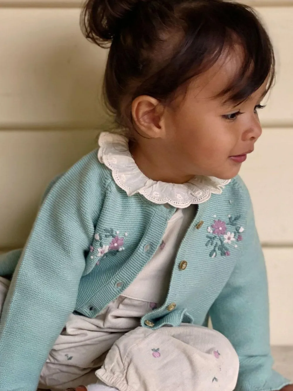 Discount Purebaby Nude Ruffle Pointelle Bodysuit