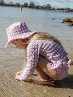 Purebaby Pink Broad Brim Swim Hat^ Hats & Scratch Mitts|Hats, Gloves & Scarves