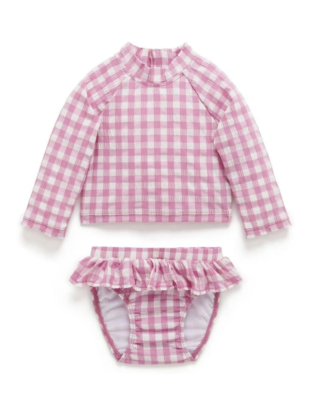 Purebaby Pink Long Sleeve Rashie Swim Set^ Swimwear|Swimwear
