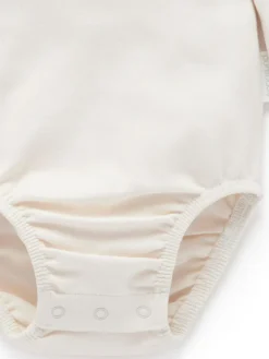 Outlet Purebaby White Classic Back Neck With Collar Bodysuit