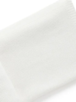 Discount Purebaby Textured Knit 100% Cotton Blanket White