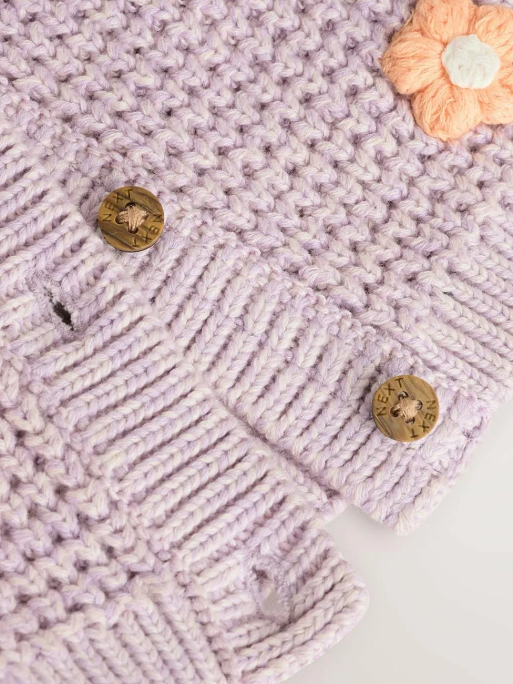 Clearance Next Embroidered Cardigan (0mths-2yrs) Purple and Apricot Flower Baby