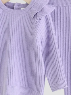 Next Purple Baby Knitted Jumper and Leggings Set 2 Piece (0mths-3yrs)^ Newborn Clothing|Sets & Co-Ords