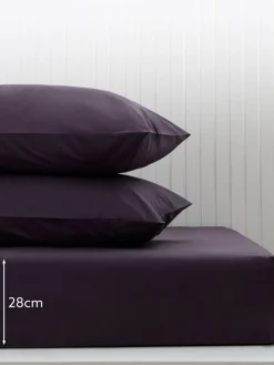 Next Purple Blackberry Cotton Rich Fitted Bed Sheet^ Bedsheets & Pillow Cases