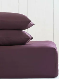 Next Purple Blackberry Cotton Rich Extra Deep Fitted Bed Sheet^ Bedsheets & Pillow Cases