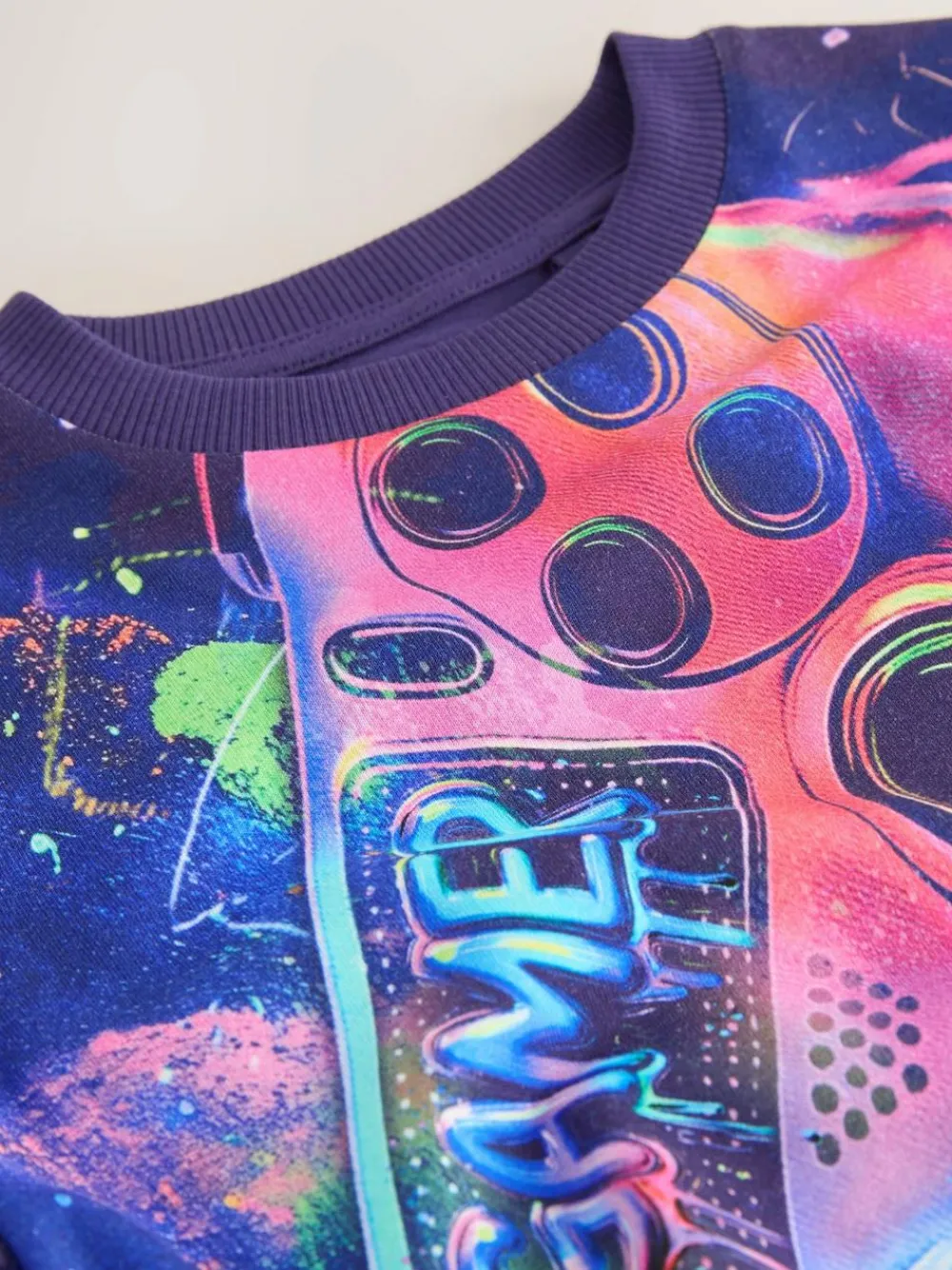 Next Purple Controller Regular Fit Short Sleeve All-Over Print T-Shirt (3-16yrs)