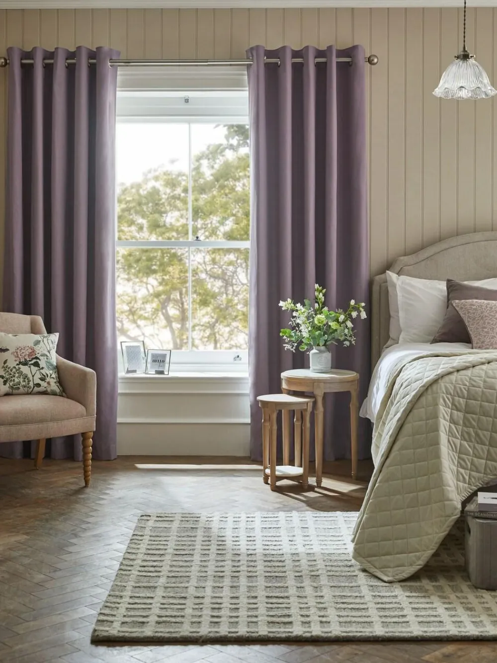 Sale Next Purple Elderberry Blackout/Thermal Cotton Eyelet Curtains